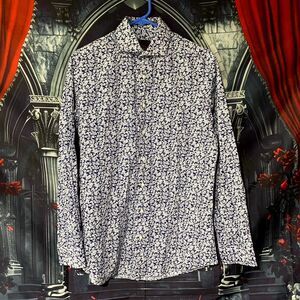 Ben Sherman Dress Shirt Men 15/32-33 White Floral Summer Vacation Resort Outdoor